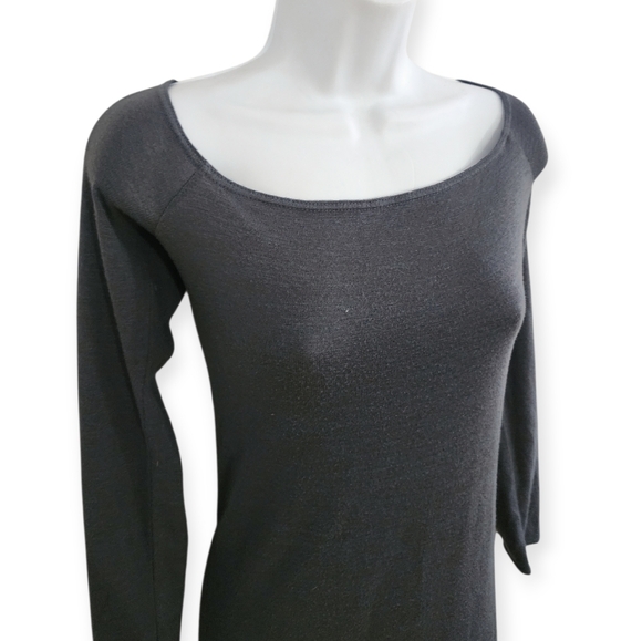 Wilfred Free Charcoal Stretchy Gray Lightweight Fitted Women's Dress L - Picture 2 of 7